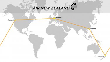 Flug round the world Air New Zealand