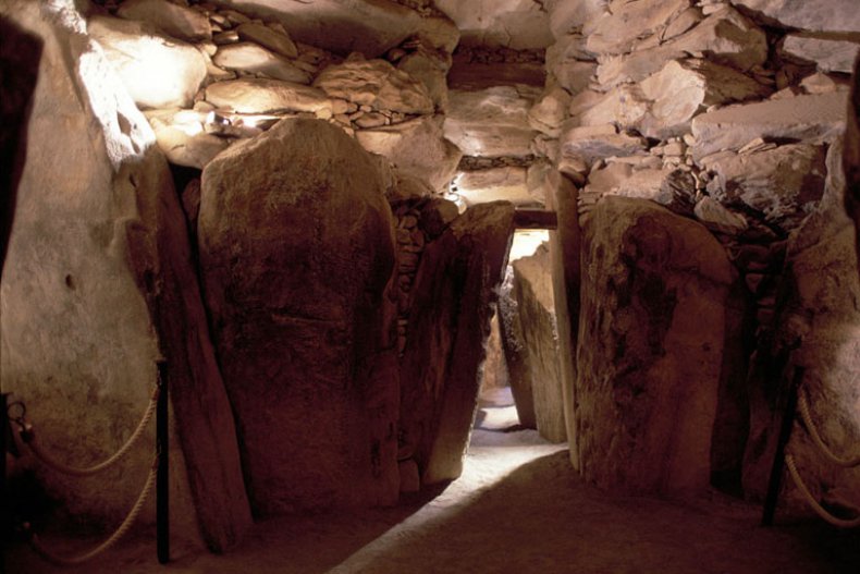 Meath- Newgrange Interior-Interior of Tumulus