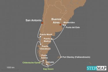 Kreuzfahrt MS Marina von Buenos Aires nach San Antonio