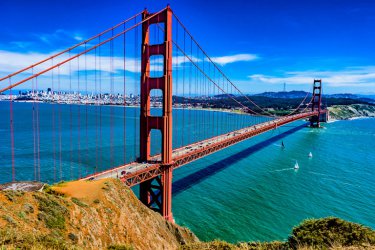 Golden Gate Brige und Skyline von San Francisco