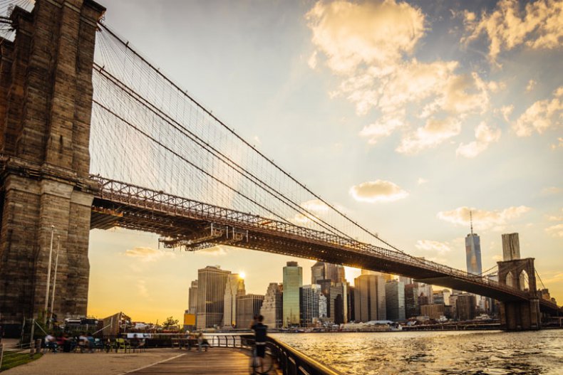 Brooklyn Bridge und Manhattan, New York